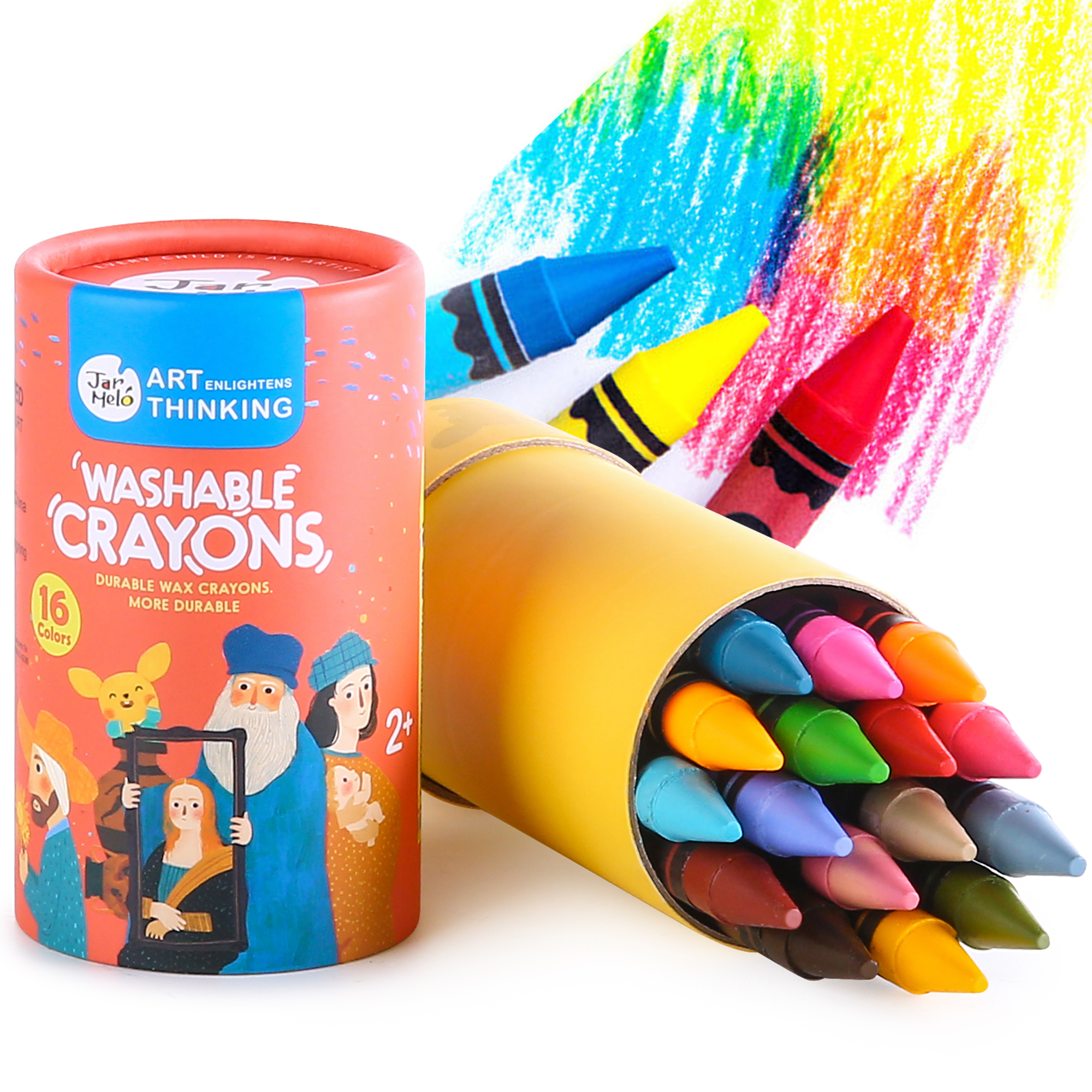 Jar Melo Jumbo Crayons for Kids; 16 Count, Crayons Bulk, Easy to Hold Large  Crayons, Washable, Non Toxic Toddler , Kids Coloring
